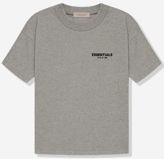 Fear Of God Essentials Grey T-Shirt - Dark Oatmeal
